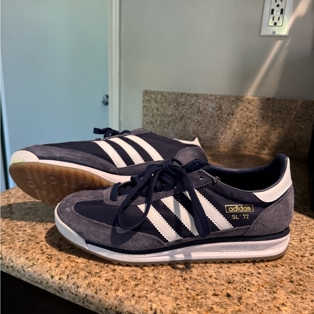 Adidas SL 72 Navy and White Sneakers